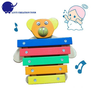 Jouet de musique en bois Instrument d'ours Musical 5 Keys Xylophone Toy pour bébé